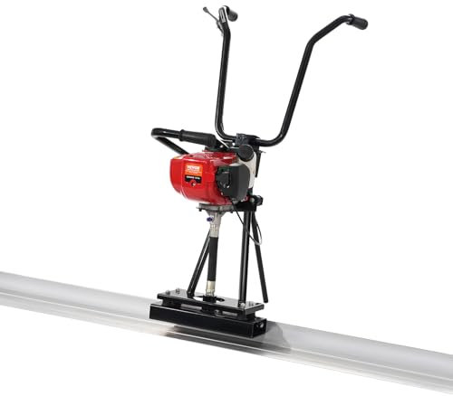 VEVOR Massetto in calcestruzzo elettrico a gas, set di barre in alluminio con bordo dritto da 8 piedi, motore vibrante per finitura in cemento a 4 tempi con maniglie