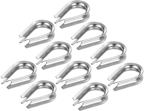 PATIKIL 10mm 3/8 Pollici Girella per Cavo, 10pz Ferrule per Cavi Sartiame Acciaio Inossidabile 304 per Sistemi Ancoraggio Barche