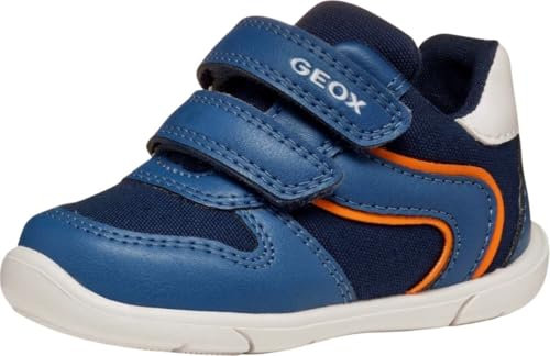 Geox B ZAPITO Boy A, Zapatillas Bebé-Niños, Avio/Orange, 22 EU