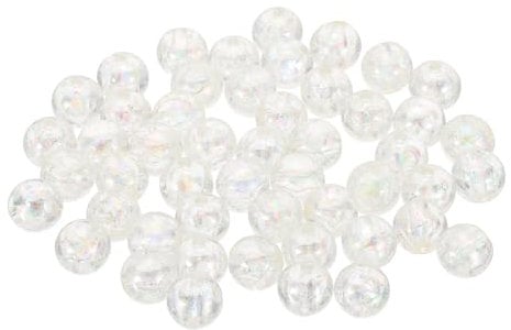 PATIKIL 10mm Acrylic Beads, 200pcs Cute Beads Bulk Spacer Bead Bubble Crackle Sparkle Beads Crystal Plastic Candy Round Bead for Making Necklace Earring Craft,White