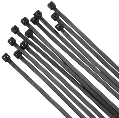 sourcing map 100PCS Cable Zip Ties 12 Inch, Self-Locking Nylon Wire Ties Heavy Duty with 50 LBS Tensile Strength for Indoor and Outdoor, Black