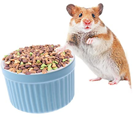 BESPORTBLE Futterautomat für Hamster Haustiernapf Hamster-Keramikschale Kleiner Hundenapf Hasenschalen Kuscheltier Hamster Futterautomat für Haustiere Tierfutterautomat aus Keramik Blue
