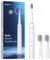 MGW Sonic Electric Toothbrush, USB Rechargeable, Waterproof, Smart Timer, 2 Brush Heads, White