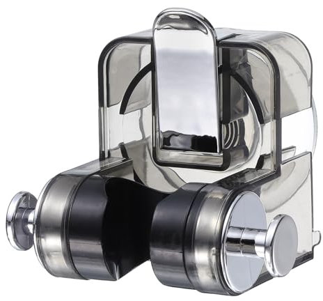 sourcing map Shower Head Holder, Suction Cup Shower Head Holder, Handheld Removable Showerhead and Wall Mounted Suction Bracket with Hanger (Clear Grey)