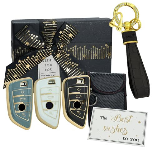 ontto Coque de protection en TPU pour clé de voiture - Convient pour BMW Série 1, 2, 3, 4, 5, 6, 7 X1, X2, X3, X5, X6, F40, G30 - Porte-clés - Blocage de signal - Type A