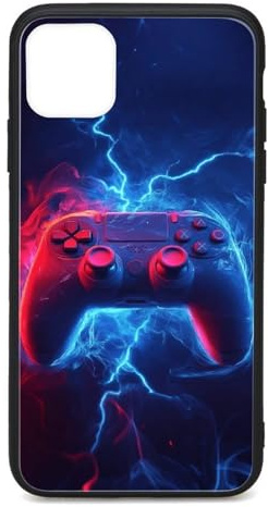 CRIVOTA Hülle Für iPhone 11 Pro Max - Ganz Neues Spiel-Controller-Design, Glas-Rückseite + TPU, Kratzfest, Nach Militärstandard Getestet, Perfekte Passform, Handyhüllen Für Jungen Und Mädchen