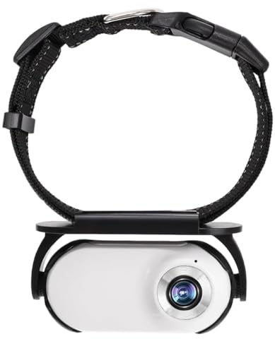 Laroal Pet Collar Camera for Cats and Dogs No WIFI Needed Action Camera for Indoor Outdoor Use White