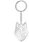 YIQPKUM Edler Wolfskopf Schlüsselanhänger aus Edelstahl Wildtier Accessoires für Damen Auto Handtasche Geschenk (Versilbert)
