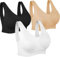 FULIER Seamless Sports Bra Plus Size Workout Wirefree Yoga Bras with Removable Pads for Women Full Support (UK, Alpha, XL, Regular, Regular, Strap Sports Bra)