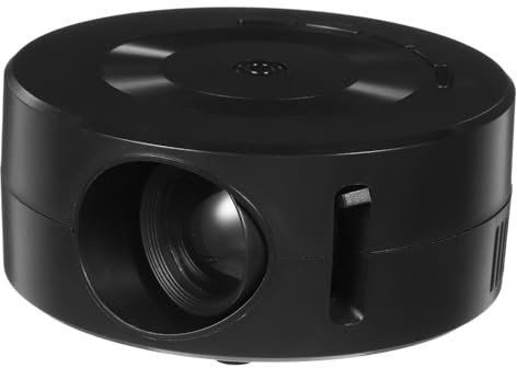 Kleiner Projektor mit 1080p-unterstützung für Smartphone Spiegelung | Schwarzes ABS Gehäuse mit Glas, Externe Audioverbindung, Kompakt für Unterhaltung und Reisen