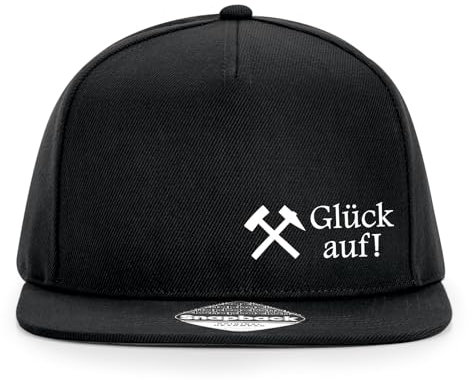 Huuraa Snapback Cappy Glück auf! Ruhrpott Geschenk Black Glück auf! Mode
