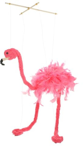 CLISPEED Plüsch Flamingo Marionette Interaktive Tierpuppe mit Schnur für Kreative Aufführungen für Wohnzimmer und Partydekoration aus Hochwertigem Plüsch und Gefertigt