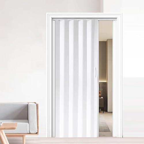 POWRZZZY Porte Coulissante Pliante Porte Pliante Intérieure en PVC et Cloisons Temporaires pour Salon/Cuisin(115x200cm)