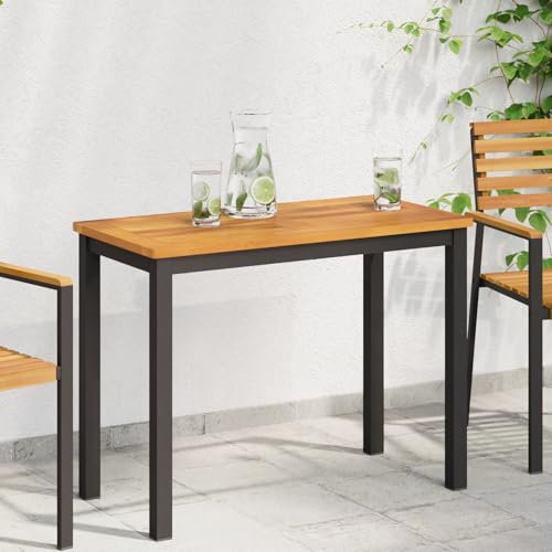 HOMEELIKE Tischplatte 80x40x2,2 cm rechteckige Tischplatte aus massivem Teakholz