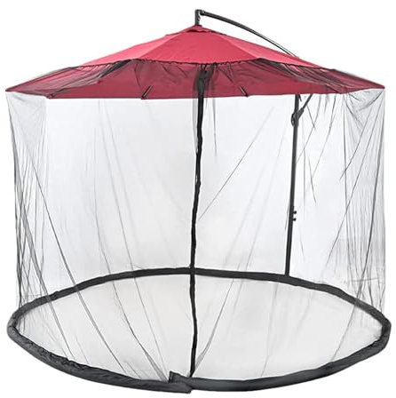 JIEBWCHA Rete Per Ombrellone Da Giardino 300/335/380cm Zanzariera Per Ombrellone Con Corda Di Portata Regolabile Design A Doppia Cerniera All'interno E All'esterno Può Resistere Per Campeggio