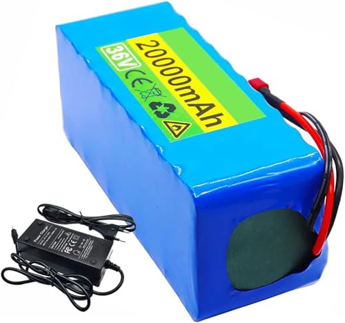 36V 20Ah E-Bike Akku Hochleistungs Akkupack 36V 20Ah 10S5P Elektro Fahrrad Batterie Wasserdichter PVC-Akku Mit Ladegerät Und BMS Für 200W-800W Motor 36V 20AH,XT60