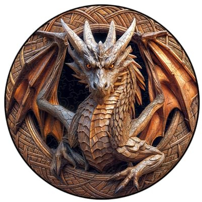 3D Dragon Puzzle - 150-teiliges Modellbauset aus Holz, Teaser Cerebral in Tierform, Pädagogisches DIY-Handwerksspiel | Lernen Sie Spielzeug Für Erwachsene Ado