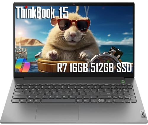 Lenovo ThinkBook 15 Gen 4 Ordinateur portable professionnel (15,6 po FHD anti-reflet, 16 Go de RAM, 512 Go SSD, AMD Ryzen 7 5825U (> Intel i7-1255U)) empreintes digitales, webcam 1080p, qualité