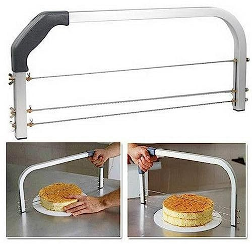 Vornetil Cake Leveler,3 Blades Adjustable Cake Slicer Stainless Steel