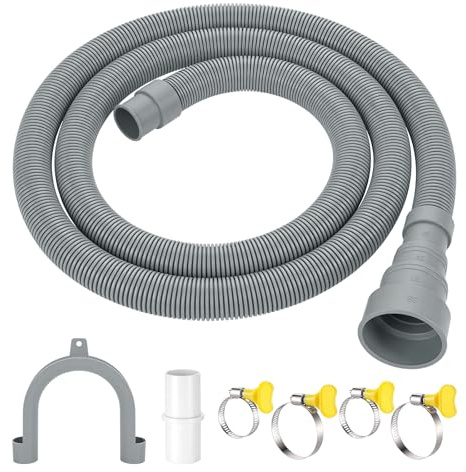 Washing Machine Waste Pipe Extension, Washing Machine Drain Hose Extension | Include Pipe Connector, Clamps and U-Bend Holder, Universal Drain Hose Extension Kit for Caravan Dishwasher