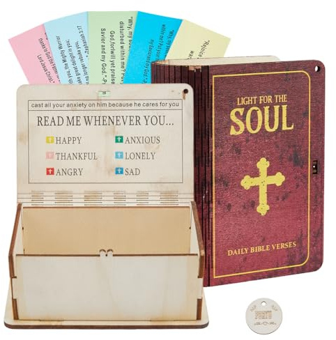 DICOSMETIC Holzbibelvers Box Mit 150 Inspirierenden Schriftstellenkarten Lesen Sie Mich Wannimmer Sie Bibelvers Studienmaterialien Christliche Ostergeschenke Für Frauen Männer