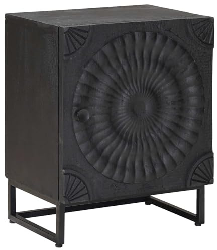 vidaXL Handgefertigter Nachttisch Schwarz 40 x 30 x 50 cm, Handgemachter, rechteckiger Nachttisch, kompakter Beistellschrank, einzigartiger Stauraum für Schlafzimmer