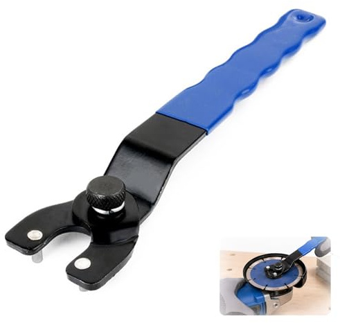 Mistillion Universal Adjustable Angle Grinder Spanner, 10-46mm Heavy-Duty Pin Key Wrench with Non-Slip Grip, Lock-Nut Tool for Grinder Disc & Wheel Changes, Blue