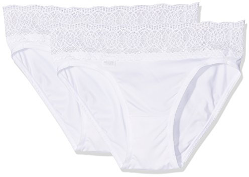 sloggi Damen Pure Sense Luxe Tai C2P Slip, White, 36