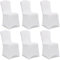 DETEX® Stuhlhussen 6er Set Weiß Hochzeit Stretch Dehnbar 30°C Waschbar Stuhlbezug Hussen für Stühle Bezug Überzug Cover Deko Hochlehner ohne Armlehne