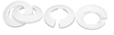 sourcing map 32mm Plastic Wall Flange Radiator Water Pipe Cover White 4pcs