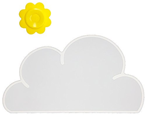 BITEYI Wolken-Form Silikon Kinder Wasserdicht Platzdeckchen Potholder Rutschfestes Essensmatte (Weiß)