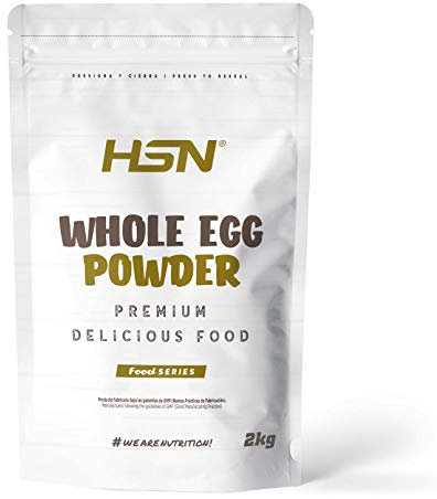 HSN Protéine d'oeuf entier en poudre | Pour les végétariens | Substitut de lactosérum | 100% blanc d'oeuf + jaune d'albumine | Convient aux intolérants au lactose, sans gluten, sans soja, 2Kg