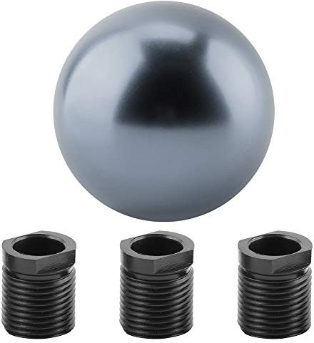 Fydun Schaltknauf Universal Auto Schaltknauf Schaltkopf Runde Kugelform Mit 3 Kunststoff Adaptern (8 mm, 10 mm, 12 mm) (Schwarz)