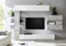 Web Convenienza Parete TV Attrezzata Collezione Sorano 2 B - Mobile Televisore in Legno con Ante a Ribalta Moderno - Color Bianco e Cemento
