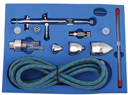 Professionelles Airbrush G 186K Set, Mehrzweck Dual Action mit | 0,2 mm, 0,3 mm, 0,5 mm Spitzen, für Auto Graphics, Art & Crafts, präzise Sprühsteuerung