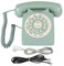 EBTOOLS Telefono Vintage retrò, Telefono Fisso, Telefono con Disco Combinatore Rotante, Telefono retrò con Tasti Decorazione per Ufficio Casa, Telefono Classico Verde