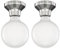 ledscom.de 2 Stück LED Deckenleuchte Elektra Porzellan silber Kugel inkl. E27 G125 Lampe extra matt warm-weiß 845lm