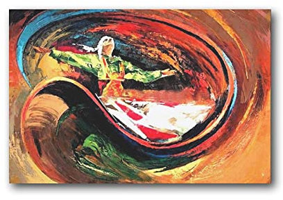 Sufi Dance Abstraktes Gemälde Poster Gemälde Leinwand Wandkunst Wohnzimmer 50 x 75 cm