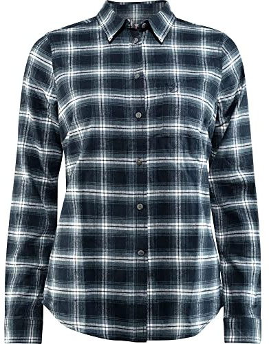 Fjällräven Damen Övik Flannel Hemd, Dark Navy, XXL