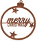 Deko Kind - Rostige Merry Christmas Weihnachtskugel - 8x9cm - Wetterbeständig - Edelrost - Rost Gartenstecker - Metall - Gartenfigur - Rost Deko - Baumdeko - Rostkugel - Weihnachtskugel