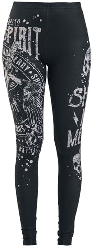 Rock Rebel by EMP Damen Schwarze Leggings mit rockigem Print S