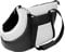 Transporttasche für Hunde und Katzen | Schultertasche für Haustiere mit Gummiband mit Karabiner | bis 12 kg | Material: Kunstleder | Größe: L | Farbe: Schwarz und Weiß