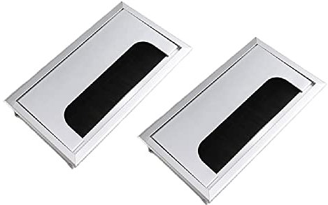 2 Stück Schreibtisch-Kabeldurchführung, Aluminiumlegierung, quadratisch, Computerkabel, Drahtkabel, Auslass, Schreibtischkappen für Management, Büro, Computer, Schreibtisch, Drähte (80 x 160 mm)