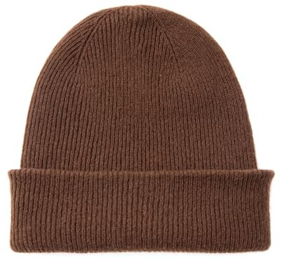 tonten 100% Reine Kaschmir Dual-Layer Mütze für Damen, Winter Dicke, weiche, warme Damen Skikappen (Coffee)