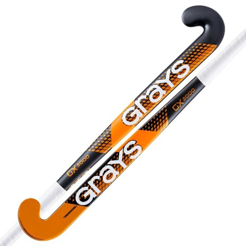 GRAYS GX3000 Ultrabow Hockeyschläger, Schwarz/Orange (2023/24), 95,2 cm, leicht
