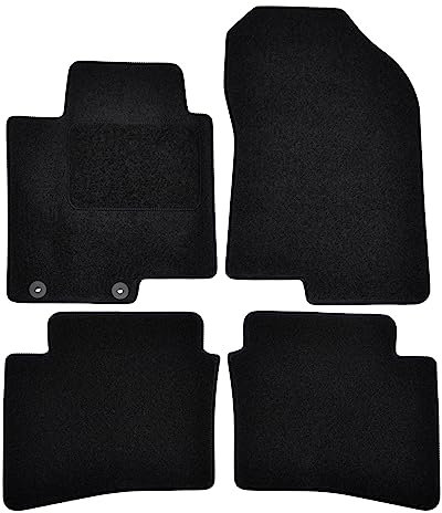 J&J AUTOMOTIVE | Velours Fußmatten Autotepiche Passend Für i20 ab 2019 4 TLG, Genaue Passform, rutschfeste Untregrund, Verstärkt Im Pedalbereich