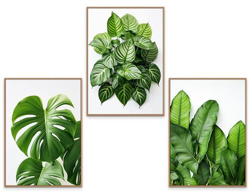GrowArt - Elegante Poster mit grünen Blumen im A3-Set - erfrischen und beleben Ihr Interieur und betonen seine Einzigartigkeit. Die perfekte Ergänzung für jeden Raum und ein Geschenk