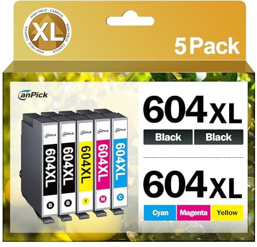 604XL Patronen Ersatz für Epson Multipack 604 XL Druckerpatronen für Epson Expression Home XP-2200 XP-2205 XP-3200 XP-3205 XP-4200 XP-4205 Workforce WF-2910 WF-2930 WF-2935 WF-2950 (5er-Pack)