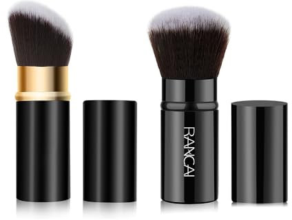 HSAJS Pinceau Maquillage Rétractable Professionnel Kabuki Fondation Visage Poudre Blush Cosmétique Brosse Portable Luxe