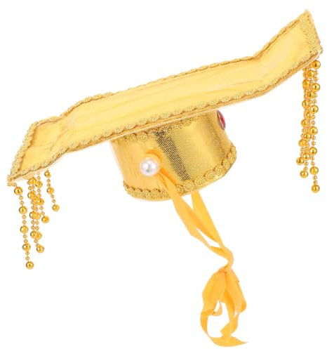 STOBAZA Traditioneller Chinesischer Kaiserhut Goldfarben Antiker Herrscher-haarschmuck Für Cosplay Dekorativer Orientalischer Kopfschmuck Einzigartiges Kostümzubehör Festliche Kopfbedeckun